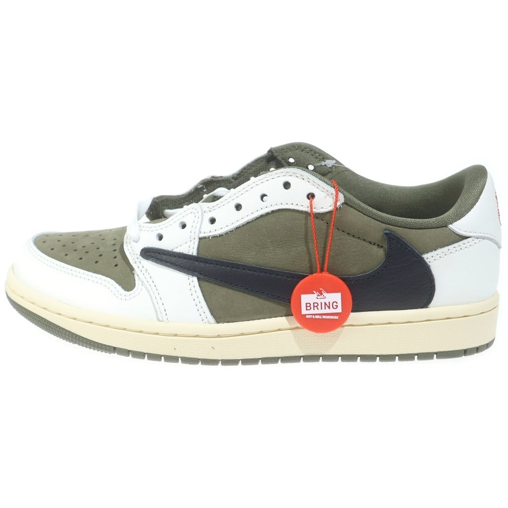NIKE(ナイキ) ×TRAVIS SCOTT AIR JORDAN 1 LOW OG REVERSE OLIVE トラヴィススコット エアジョーダン リバースオリーブ ローカットスニーカー カーキ US7/25cm DM7866-200