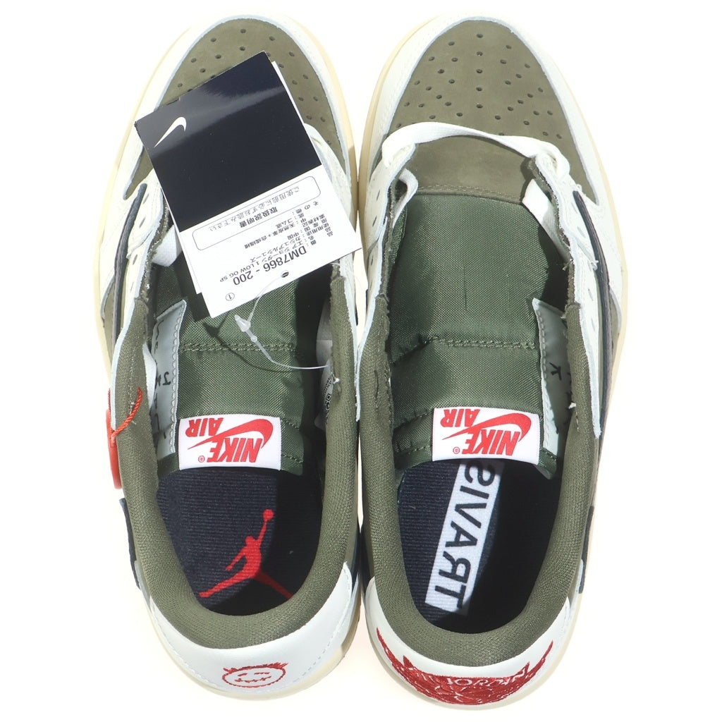 NIKE(ナイキ) ×TRAVIS SCOTT AIR JORDAN 1 LOW OG REVERSE OLIVE トラヴィススコット エアジョーダン リバースオリーブ ローカットスニーカー カーキ US7/25cm DM7866-200