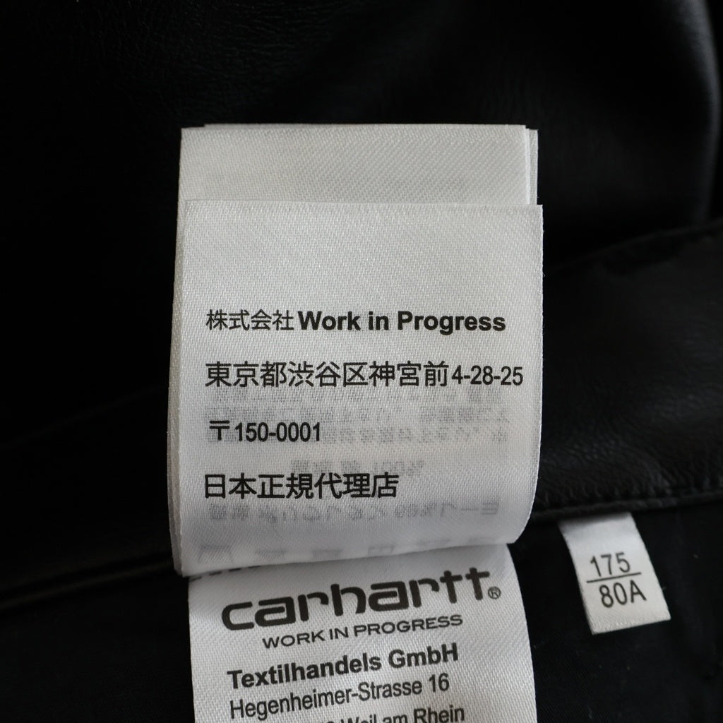 CARHARTT(カーハート) Single Knee Leather Pant シングルニー フェイクレザー パンツ ブラック I034446