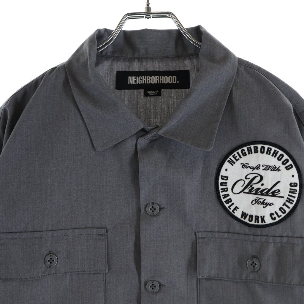 NEIGHBORHOOD(ネイバーフッド) CLASSIC WORK SHIRT LS ボタンアップ 長袖ワークシャツ グレー 242TSNH-SHM01
