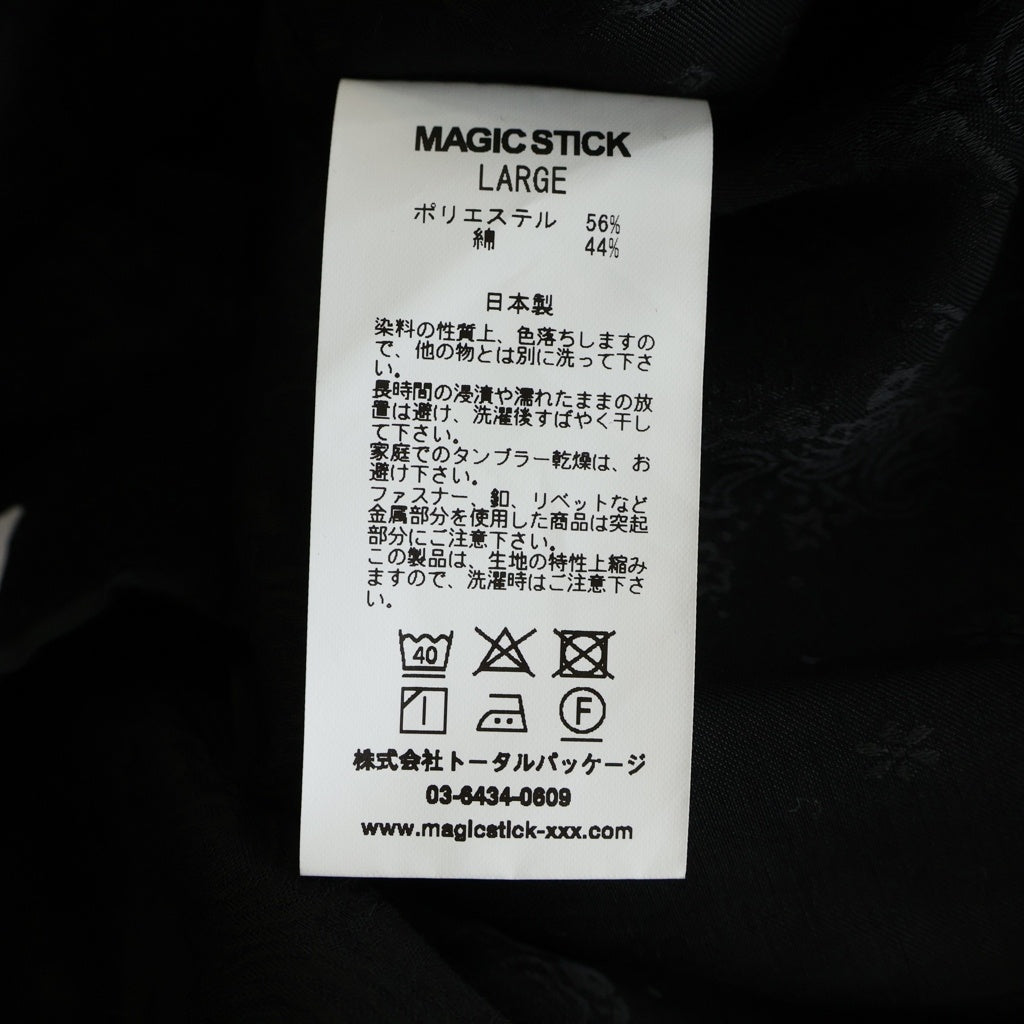 MAGIC STICK(マジックスティック) ARKWAX25周 ペイズリー柄 ボタンアップ 半袖シャツ ブラック