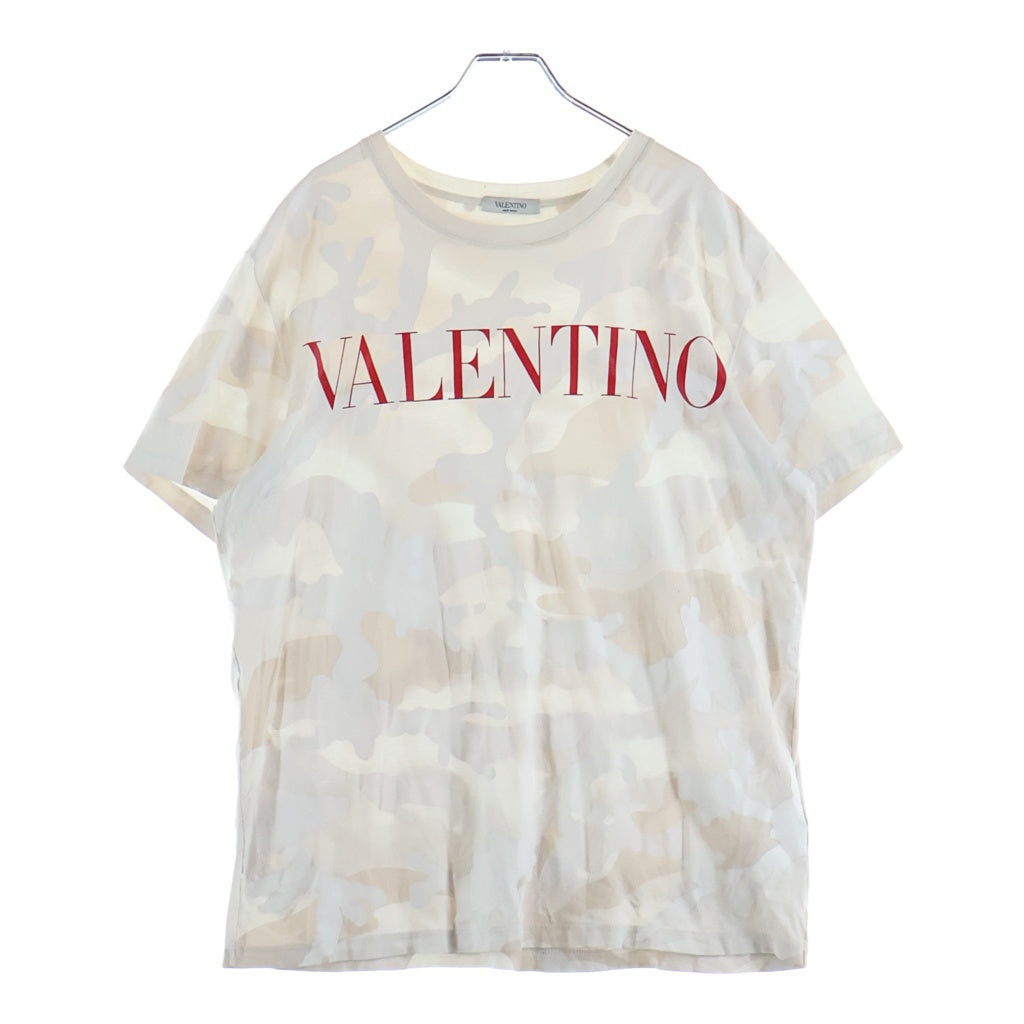 VALENTINO(ヴァレンティノ) カモフラージュ ロゴ プリント 半袖カットソー Tシャツ ホワイト WV3MG10V7NM
