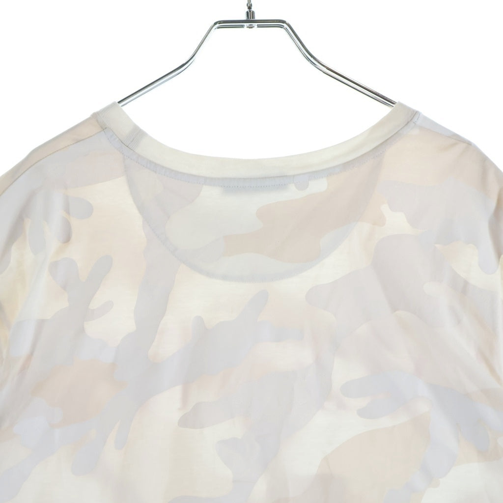 VALENTINO(ヴァレンティノ) カモフラージュ ロゴ プリント 半袖カットソー Tシャツ ホワイト WV3MG10V7NM