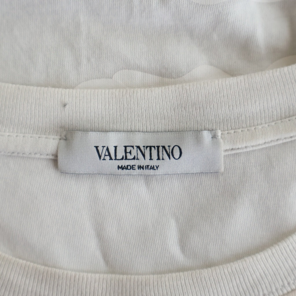 VALENTINO(ヴァレンティノ) カモフラージュ ロゴ プリント 半袖カットソー Tシャツ ホワイト WV3MG10V7NM
