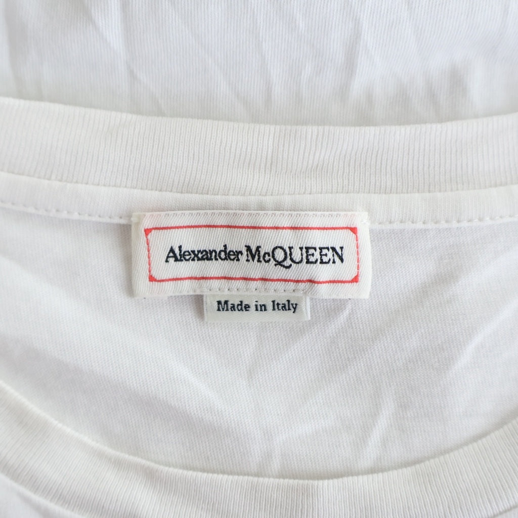 Alexander McQueen(アレキサンダーマックイーン) スカル ロゴ プリント 半袖カットソー Tシャツ ホワイト