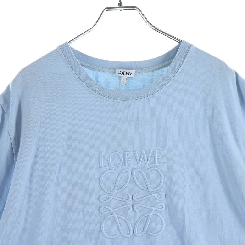 LOEWE(ロエベ) 23AW Relaxed Fit T-shirt In Cotton リラックスフィット Tシャツ アナグラム刺繍 半袖カットソー ブルー H526Y22XA4