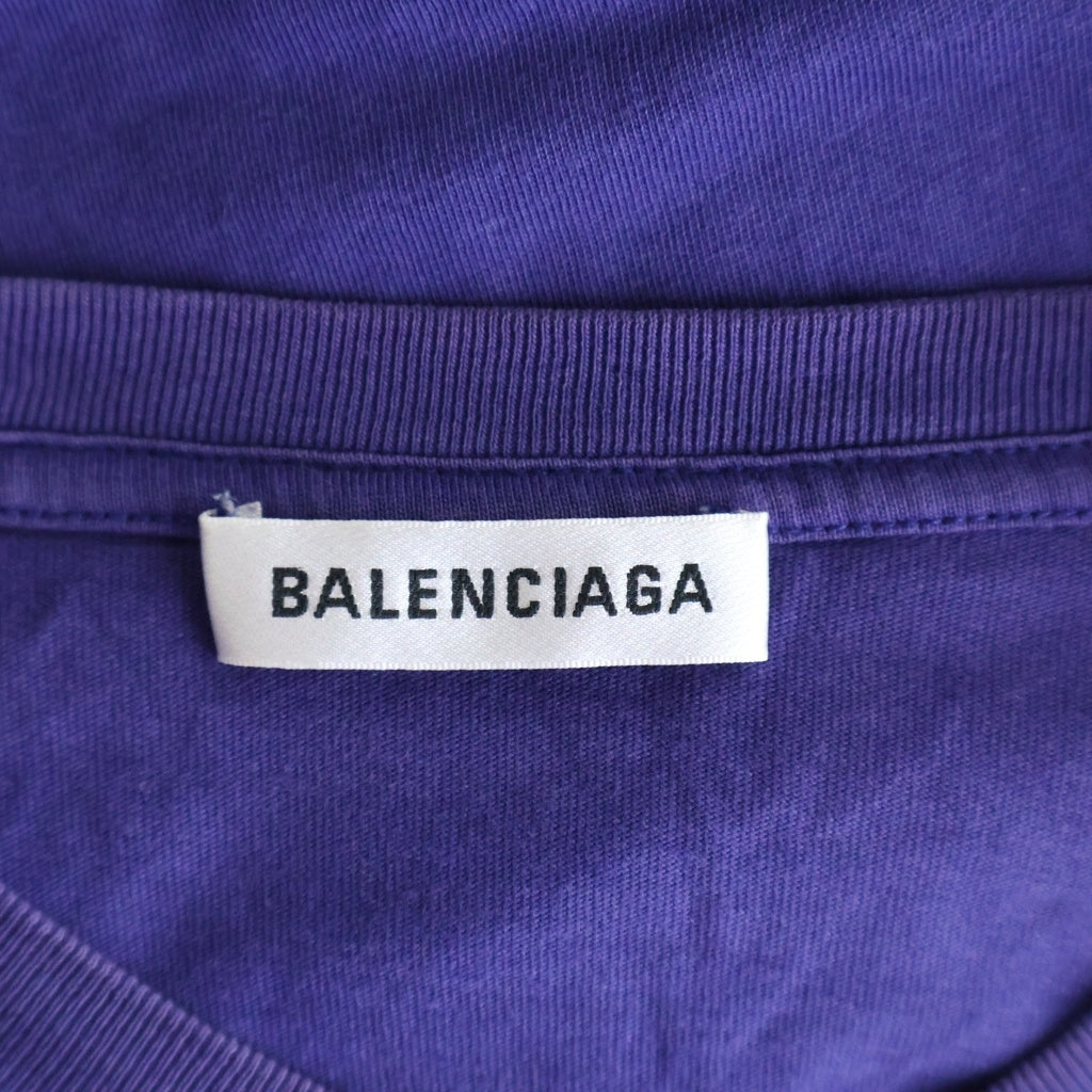 BALENCIAGA(バレンシアガ) 17AW キャンペーン ロゴ プリント 半袖 カットソー Tシャツ パープル 518213 TAV44