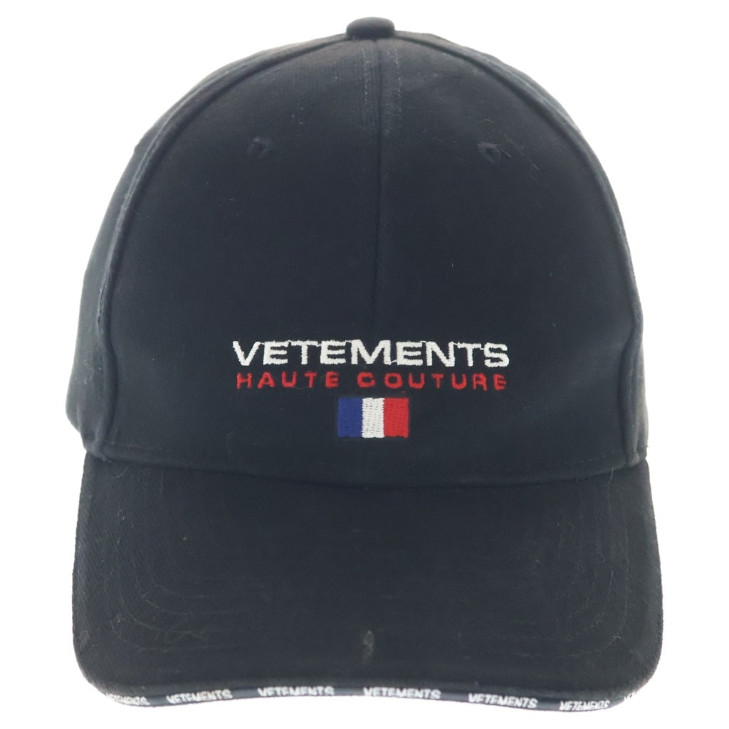 VETEMENTS(ヴェトモン) 18SS Haute Couture Cap エンブロイダリー ロゴ キャップ 帽子 ブラック
