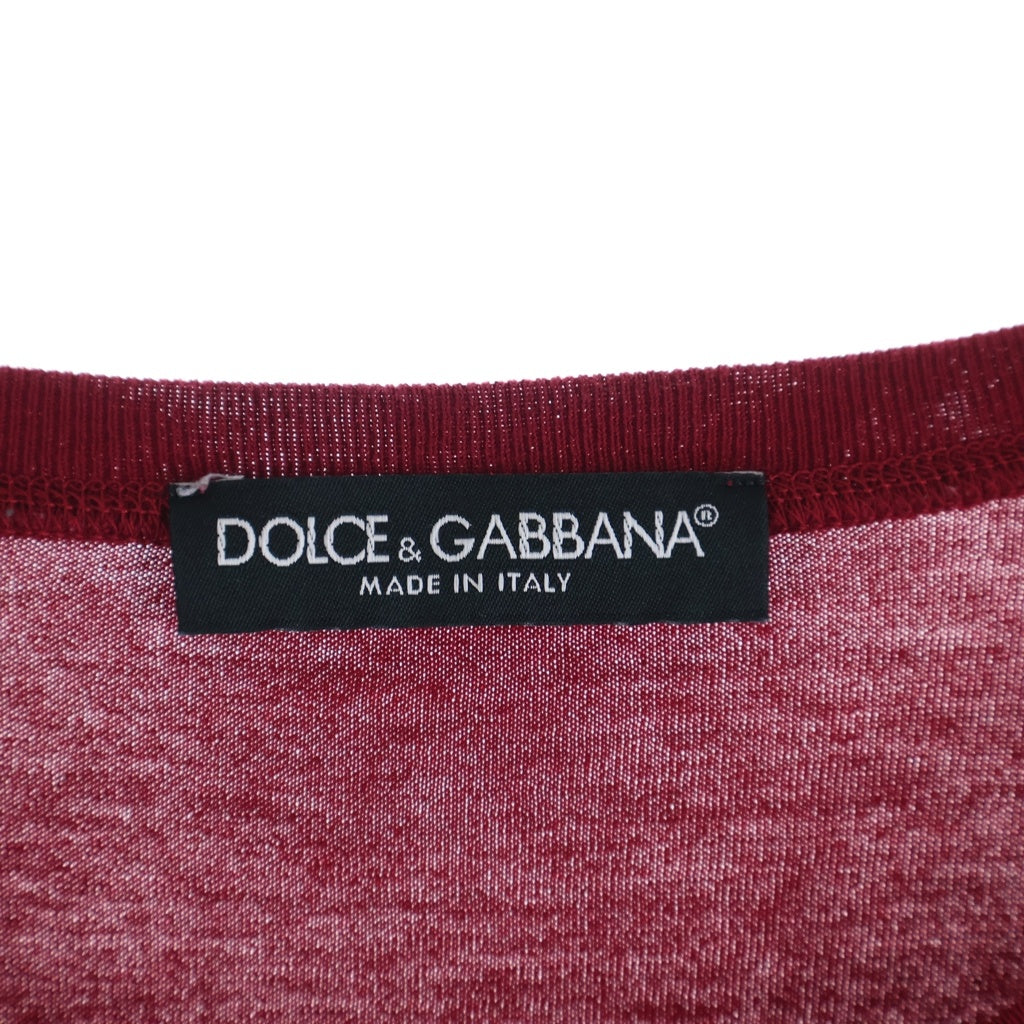 DOLCE & GABBANA(ドルチェアンドガッバーナ) ロゴプリント 半袖カットソー Tシャツ レッド G8HS4T G7RKR