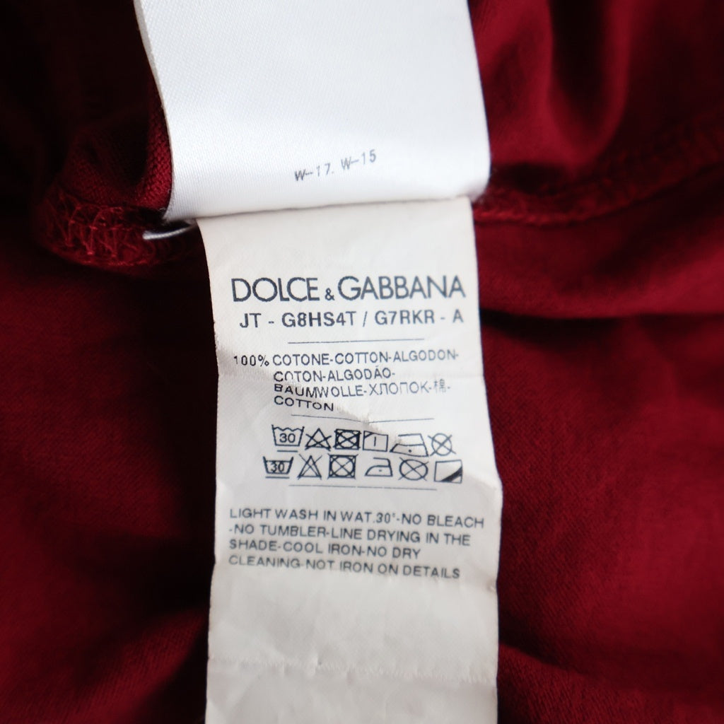 DOLCE & GABBANA(ドルチェアンドガッバーナ) ロゴプリント 半袖カットソー Tシャツ レッド G8HS4T G7RKR