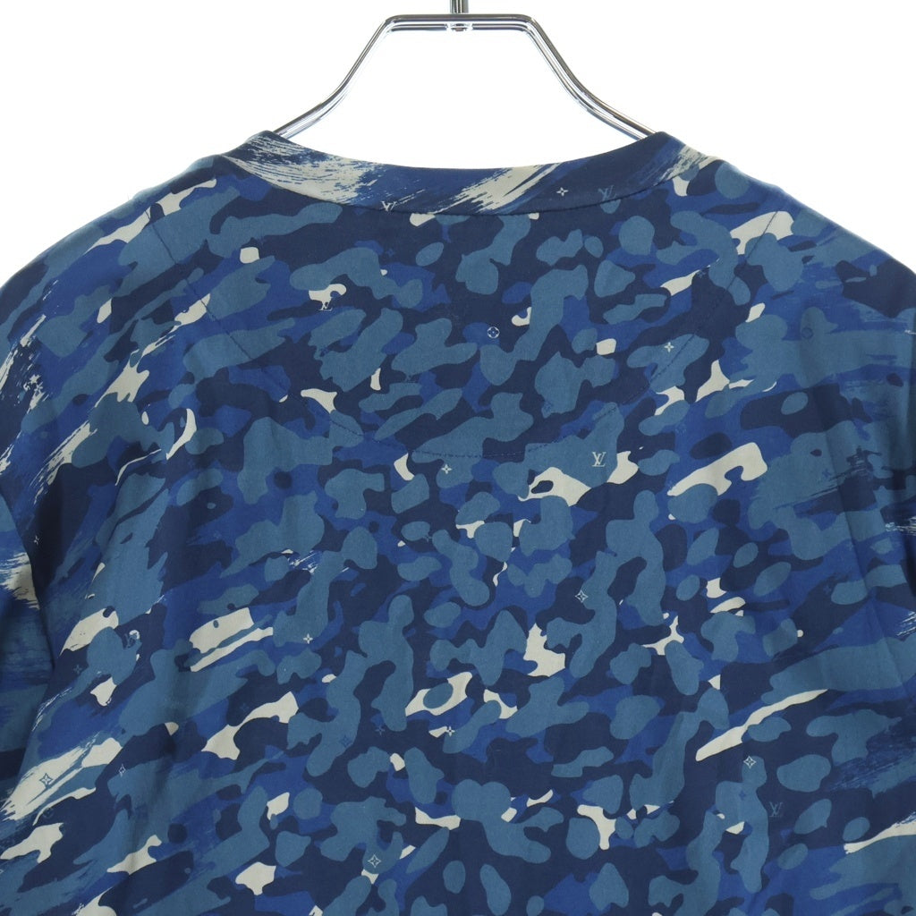 LOUIS VUITTON(ルイヴィトン) 16SS カモフラージュ ロゴ 半袖カットソー Tシャツ ブルー RM161 JOC H9Y74W