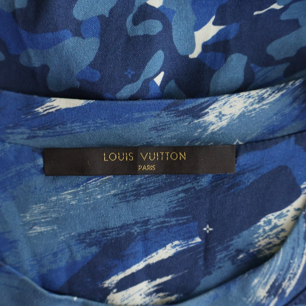 LOUIS VUITTON(ルイヴィトン) 16SS カモフラージュ ロゴ 半袖カットソー Tシャツ ブルー RM161 JOC H9Y74W