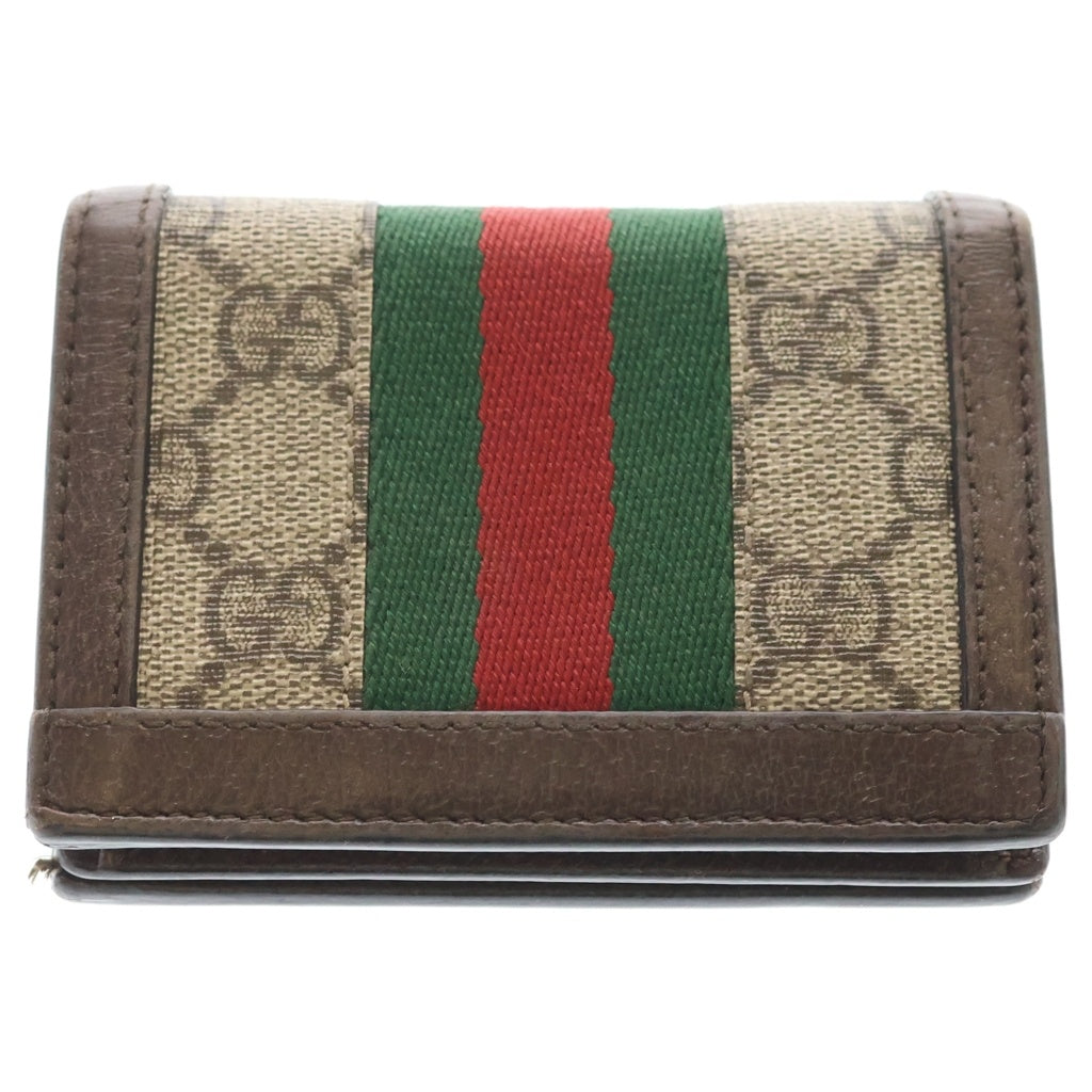 GUCCI(グッチ) GGスプリームキャンバス カーフスキン ウォレト ベージュ 523155