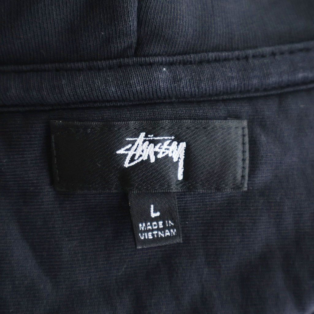 STUSSY(ステューシー) STOCK LOGO ZIP HOODIE ストックロゴ ジップアップ スウェット パーカー ブラック 118471