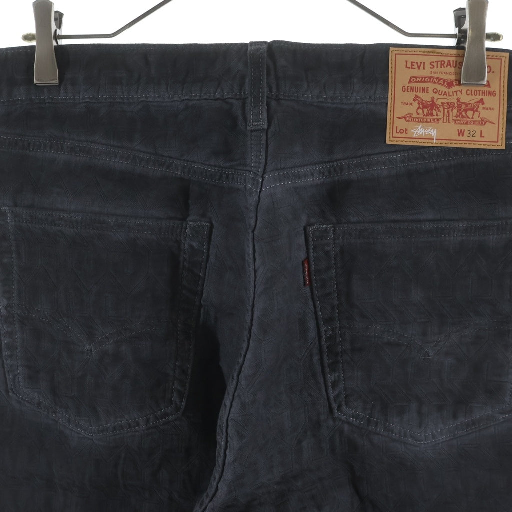 STUSSY(ステューシー) ×Levi's Dyed Jacquard Jeans ×ステューシー ダイド ジャカード ジーンズパンツ ブラック A5219-0002