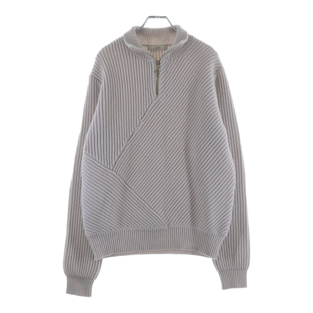 Jieda(ジエダ) WOOL HALF ZIP KNIT ウール ハーフ ジップアップ ニット ライトグレー Jie-24W-KN01