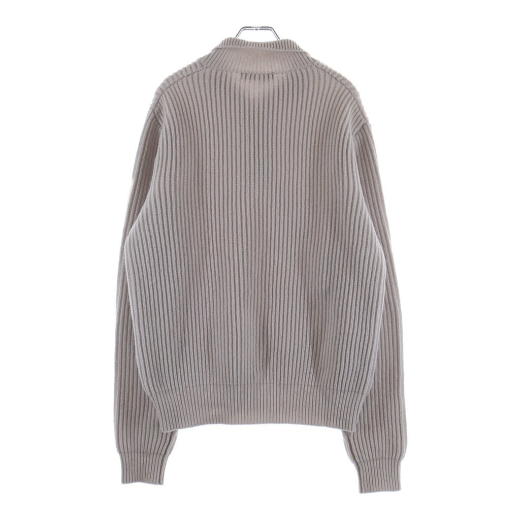 Jieda(ジエダ) WOOL HALF ZIP KNIT ウール ハーフ ジップアップ ニット ライトグレー Jie-24W-KN01