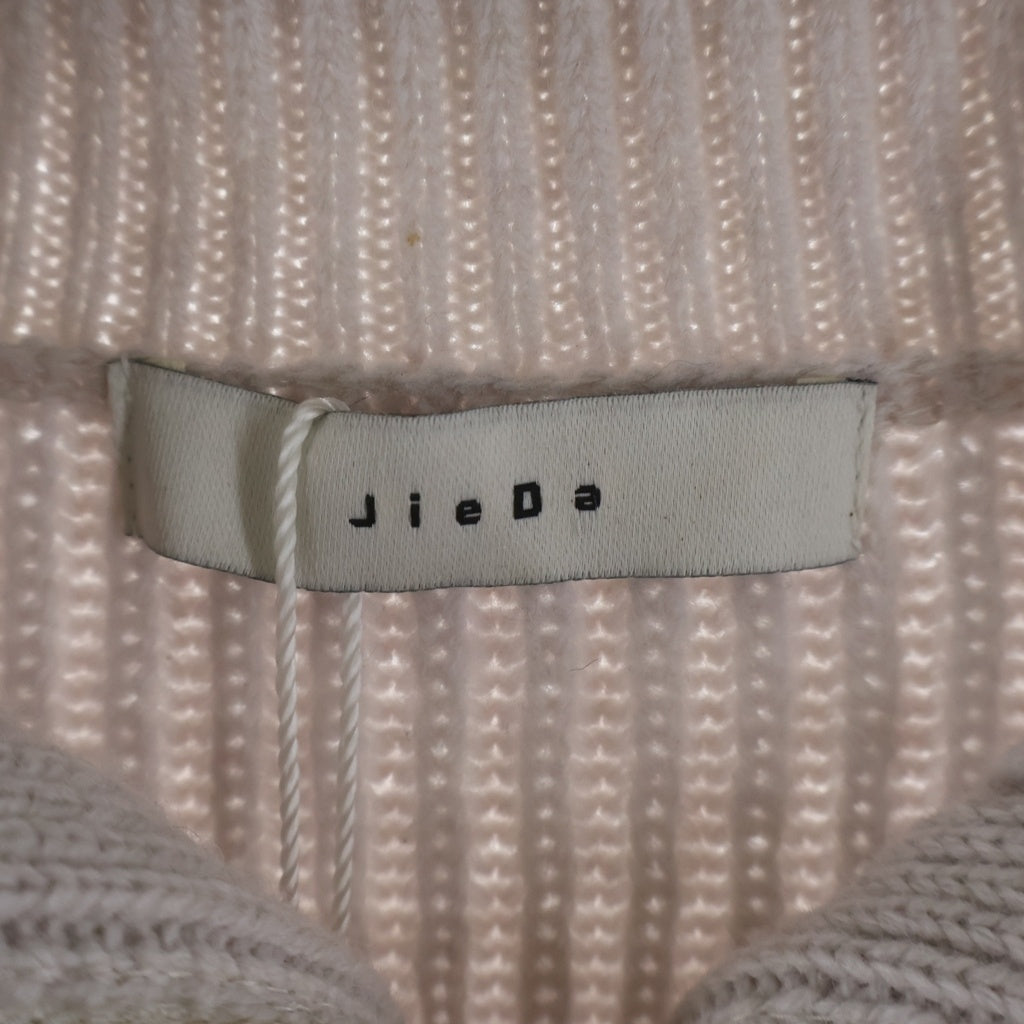 Jieda(ジエダ) WOOL HALF ZIP KNIT ウール ハーフ ジップアップ ニット ライトグレー Jie-24W-KN01