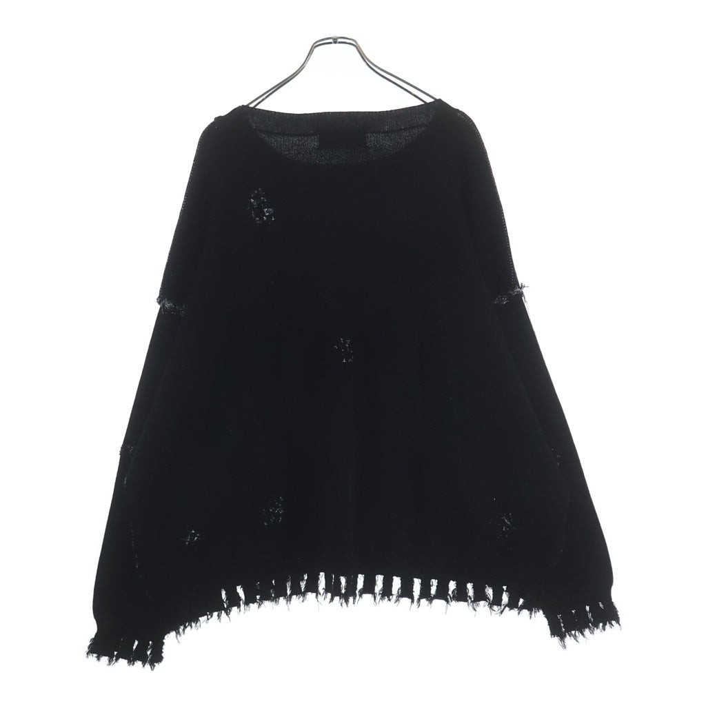 DISCOVERED(ディスカバード) 24AW LAME BONE&HEART KNIT ラメ ボーン アンド ハート ニットセーター ブラック DC-AW24-LEKN-01