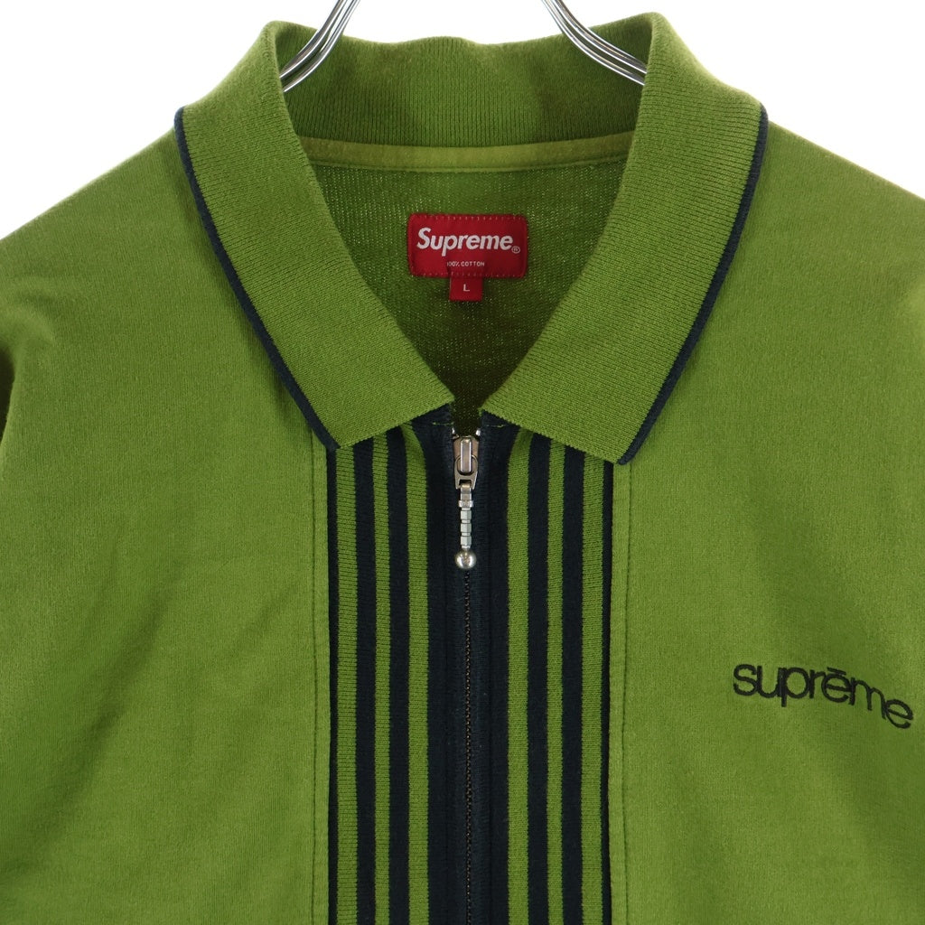 SUPREME(シュプリーム) 16AW Vertical Logo Zip Up L/S Polo 1Pロゴジップアップニットポロシャツ