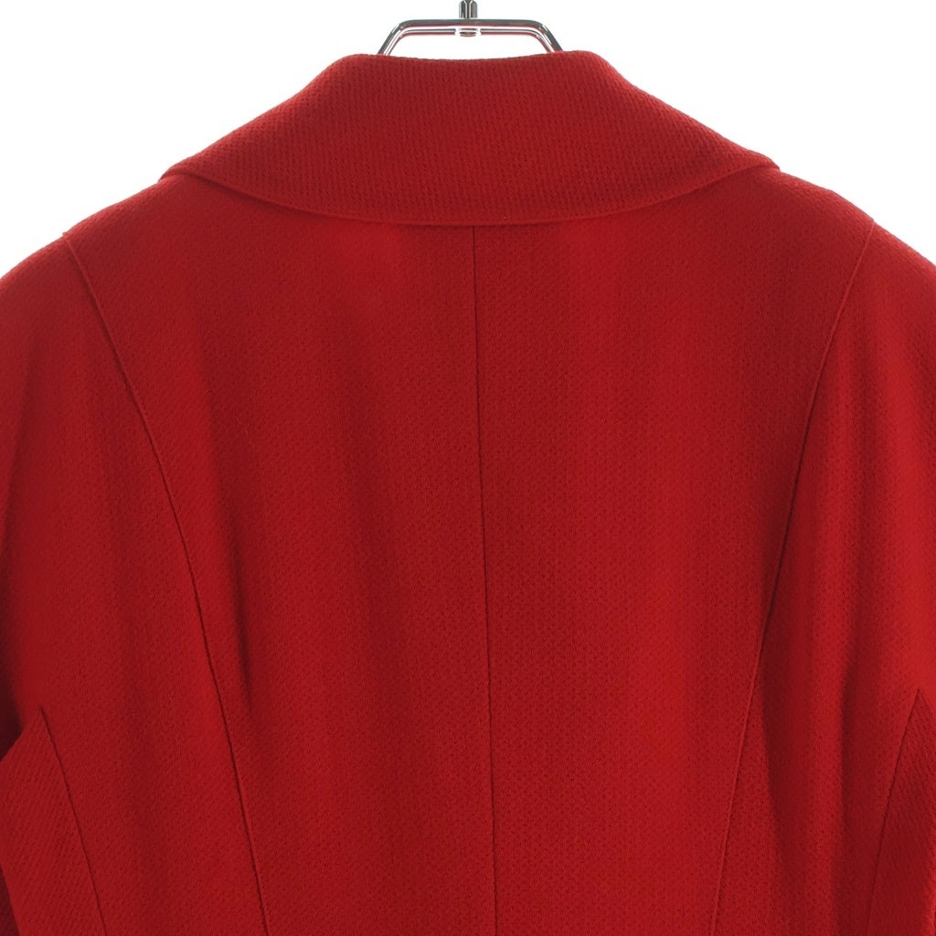 CHANEL(シャネル) 93AW ココボタンラウンドカラーコート レッド レディース