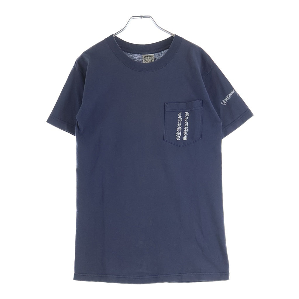 CHROME HEARTS(クロムハーツ) OLD Scroll Label オールド スクロールラベル 胸元ポケットプリントTシャツ カットソー ネイビー