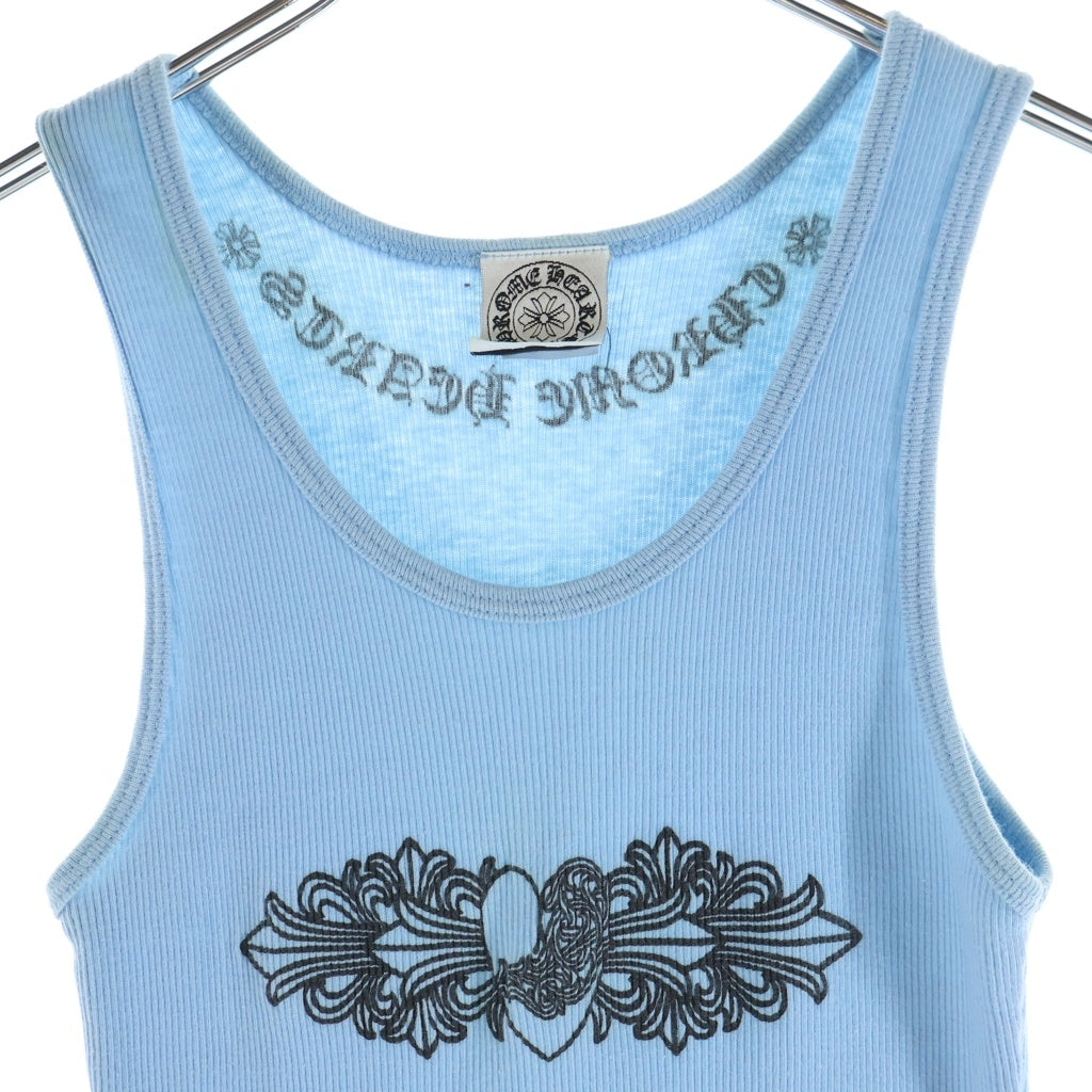 CHROME HEARTS(クロムハーツ) OLD FLRL CRS HRT フローラルハートクロス タンクトップ ブルー