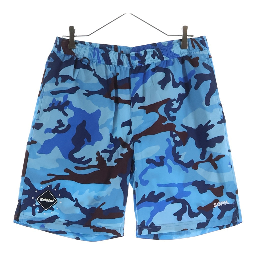 F.C.R.B./F.C.Real Bristol/FCRB(エフシーアールビー/エフシーレアルブリストル) 22AW CAMOUFLAGE TEAM SHORTS ナイロン 迷彩柄 イージーショーツ ハーフパンツ ブルー FCRB-222001