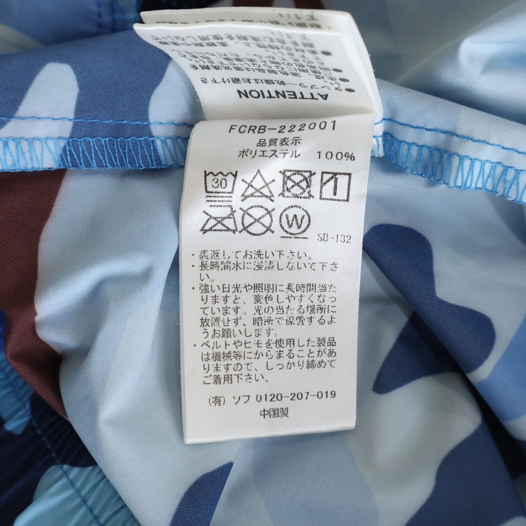 F.C.R.B./F.C.Real Bristol/FCRB(エフシーアールビー/エフシーレアルブリストル) 22AW CAMOUFLAGE TEAM SHORTS ナイロン 迷彩柄 イージーショーツ ハーフパンツ ブルー FCRB-222001