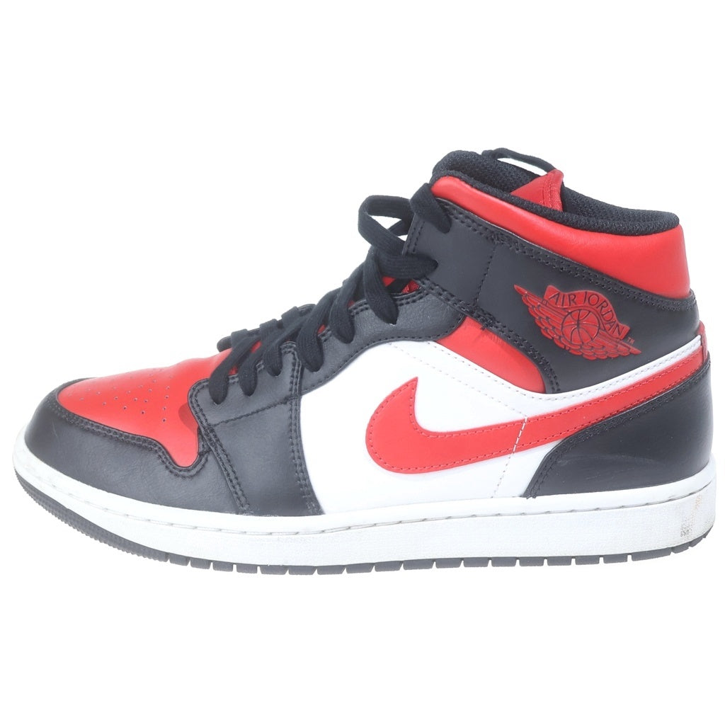 NIKE(ナイキ) AIR JORDAN 1 MID エアジョーダン ミッドカットスニーカー レッド/ブラック US9.5/27.5cm 554724-079