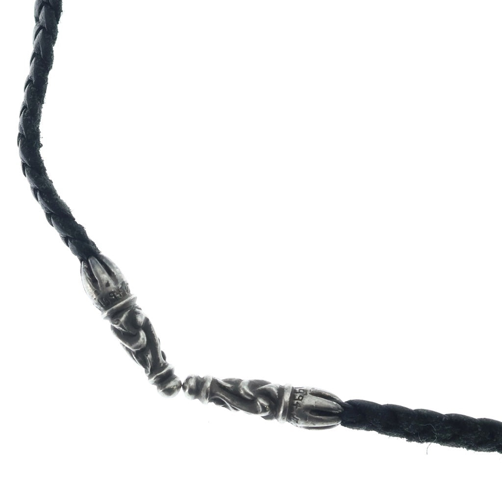 CHROME HEARTS(クロムハーツ) LEATHER BRAID スクロールレザーブレード シルバーネックレス