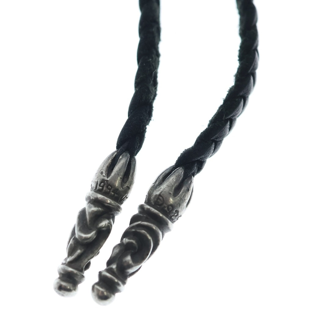 CHROME HEARTS(クロムハーツ) LEATHER BRAID スクロールレザーブレード シルバーネックレス