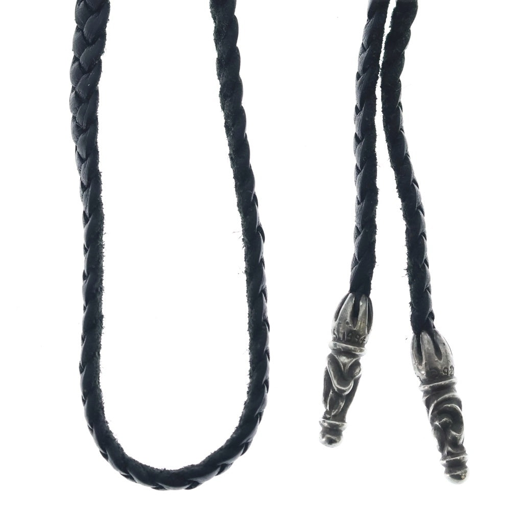 CHROME HEARTS(クロムハーツ) LEATHER BRAID スクロールレザーブレード シルバーネックレス