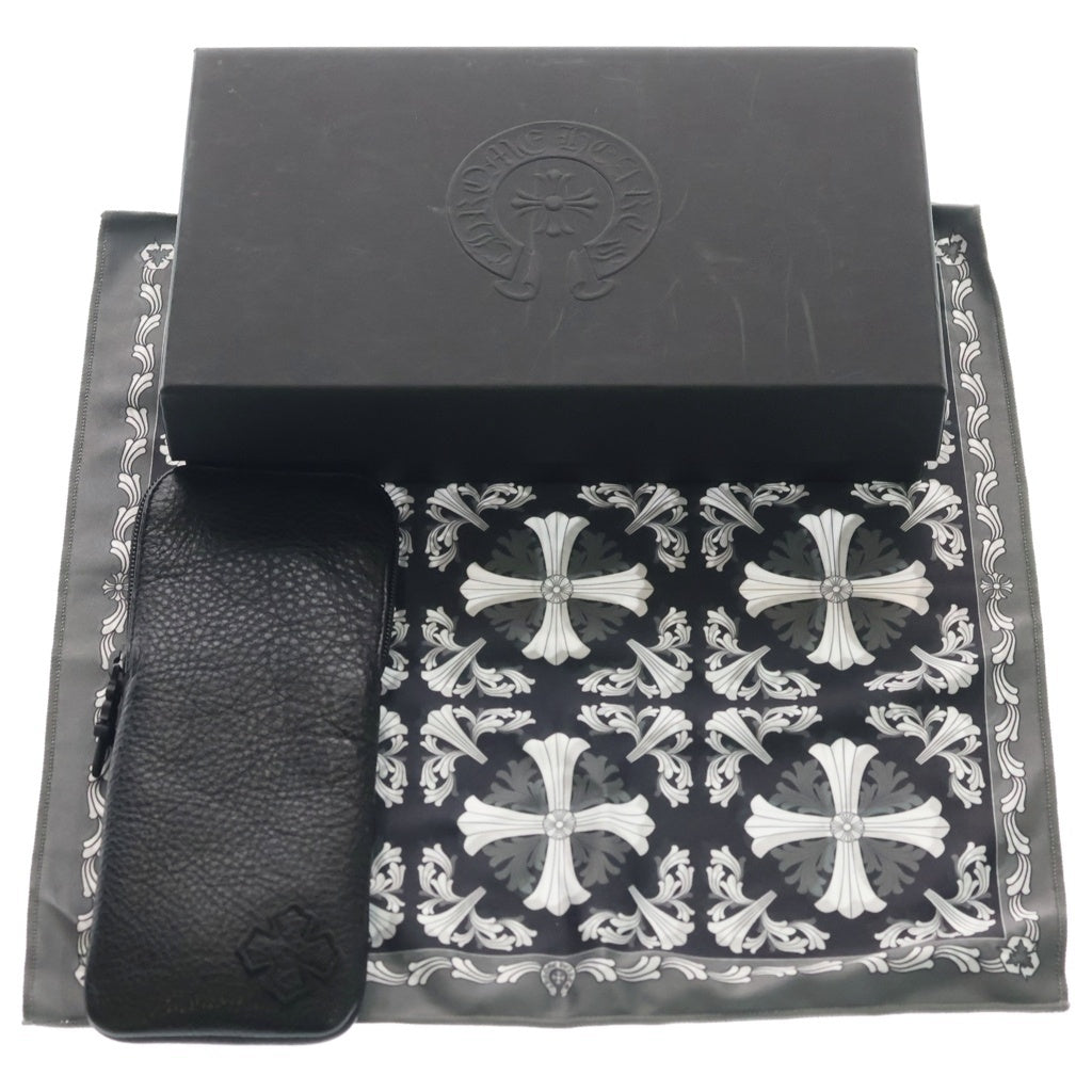 CHROME HEARTS(クロムハーツ) BONENNOISSEUR II テンプルCHクロス ハーフリム アイウェア 眼鏡 メガネ 度入り ブラック/ゴールド レディース