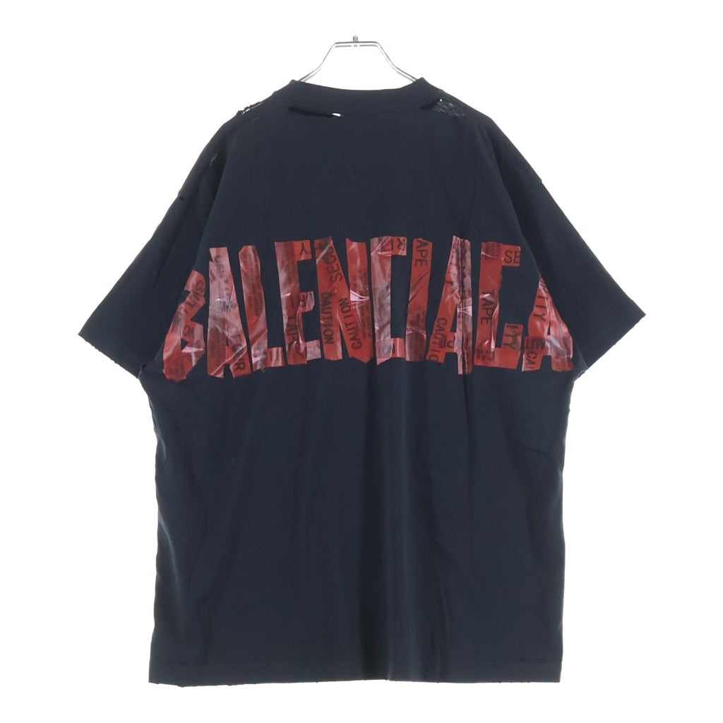 BALENCIAGA(バレンシアガ) 25SS セキュリティ ロゴ プリント カットソー ブラック 831305 TSVF9