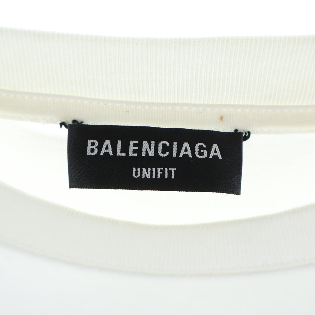 BALENCIAGA(バレンシアガ) デストロイ ロゴプリント 半袖 カットソー Tシャツ ホワイト KT93 651795