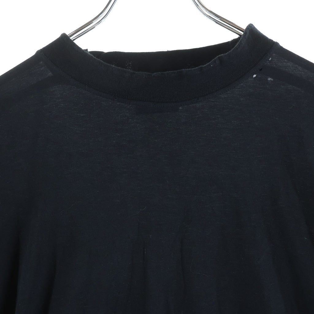 BALENCIAGA(バレンシアガ) クラッシュ加工 ネックロゴ 長袖Tシャツ カットソー ブラック 739783 TOVF4