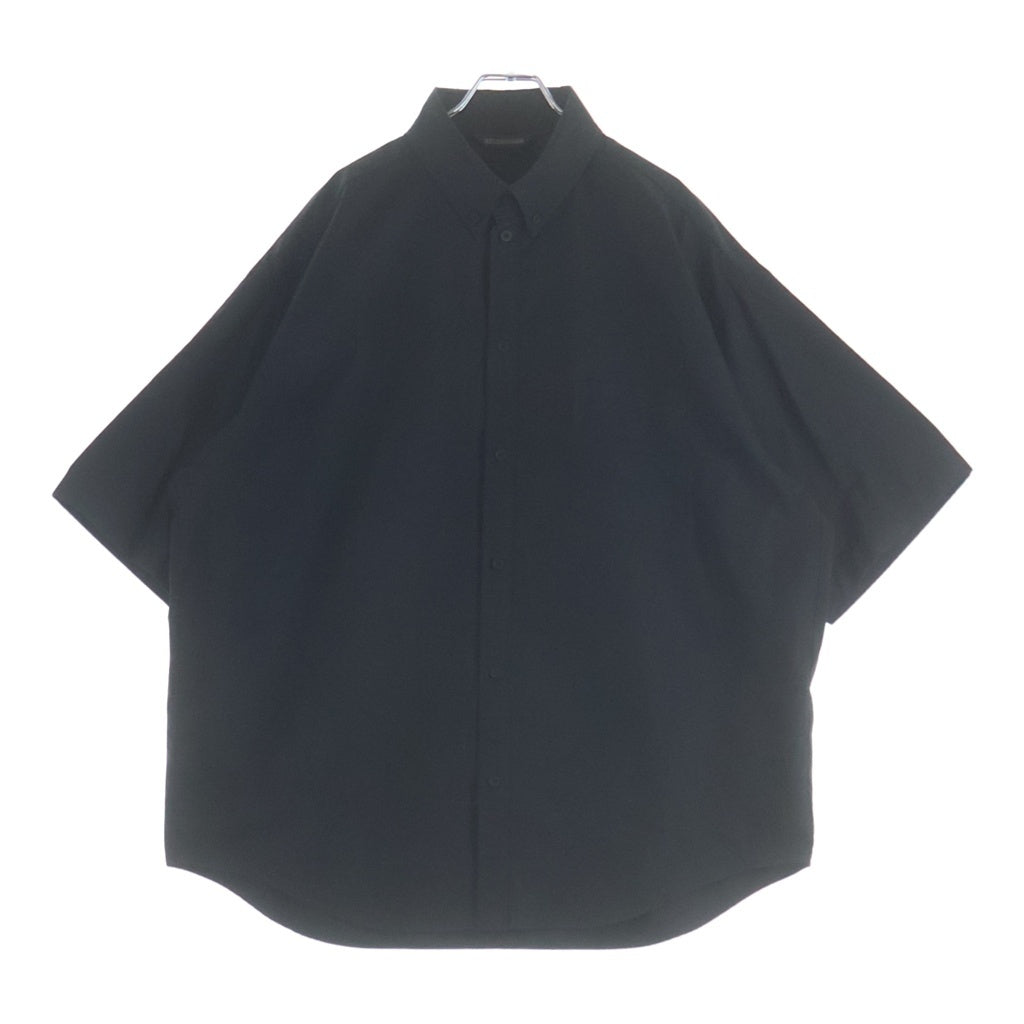 BALENCIAGA(バレンシアガ) 22SS ボタンダウン バッグ ロゴプリント 半袖 シャツ ブラック 738761 TNM60