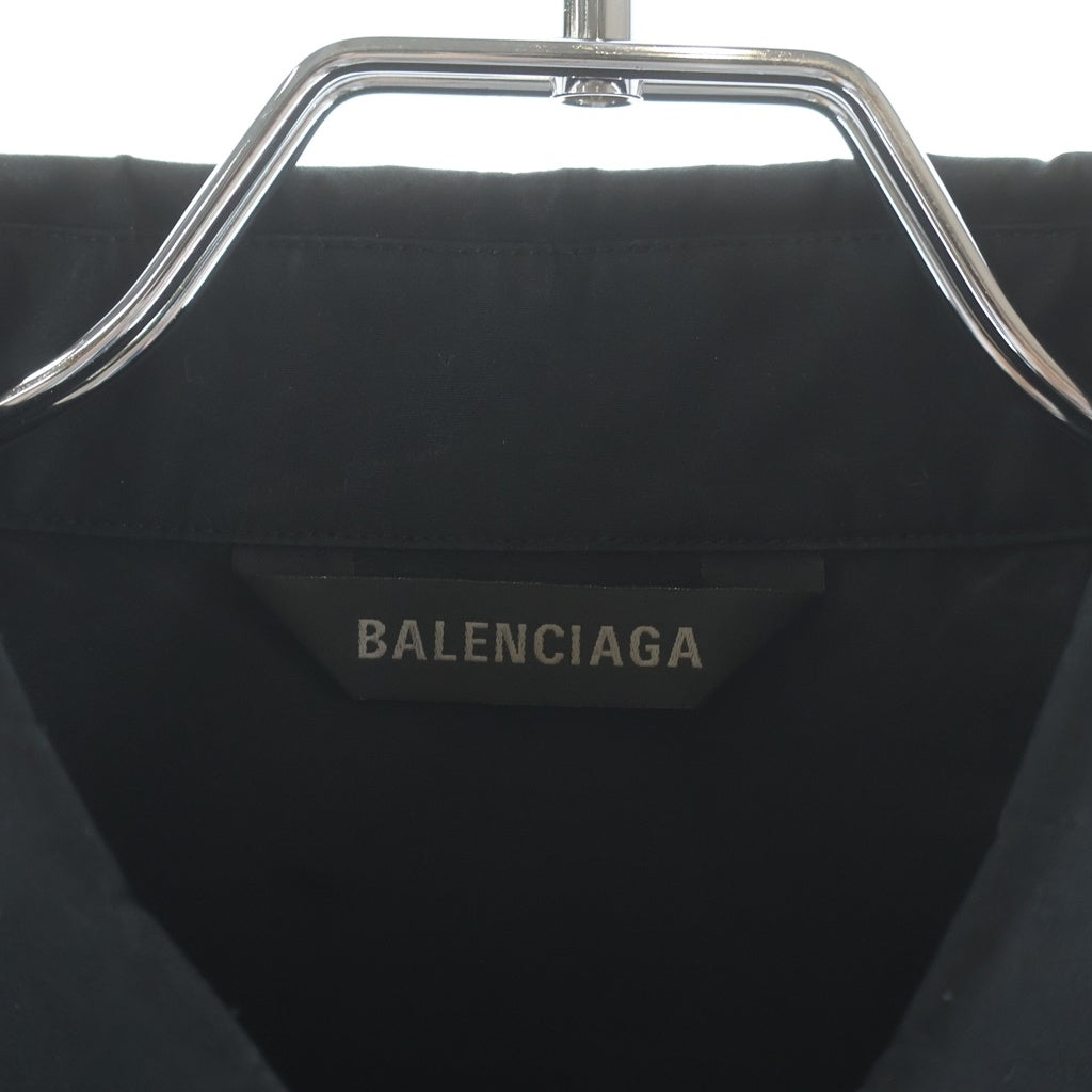 BALENCIAGA(バレンシアガ) 22SS ボタンダウン バッグ ロゴプリント 半袖 シャツ ブラック 738761 TNM60
