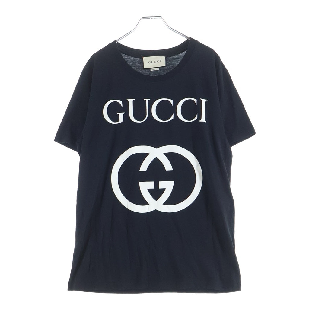 GUCCI(グッチ) インターロッキング プリント 半袖 カットソー Tシャツ ブラック 493117-X3Q35
