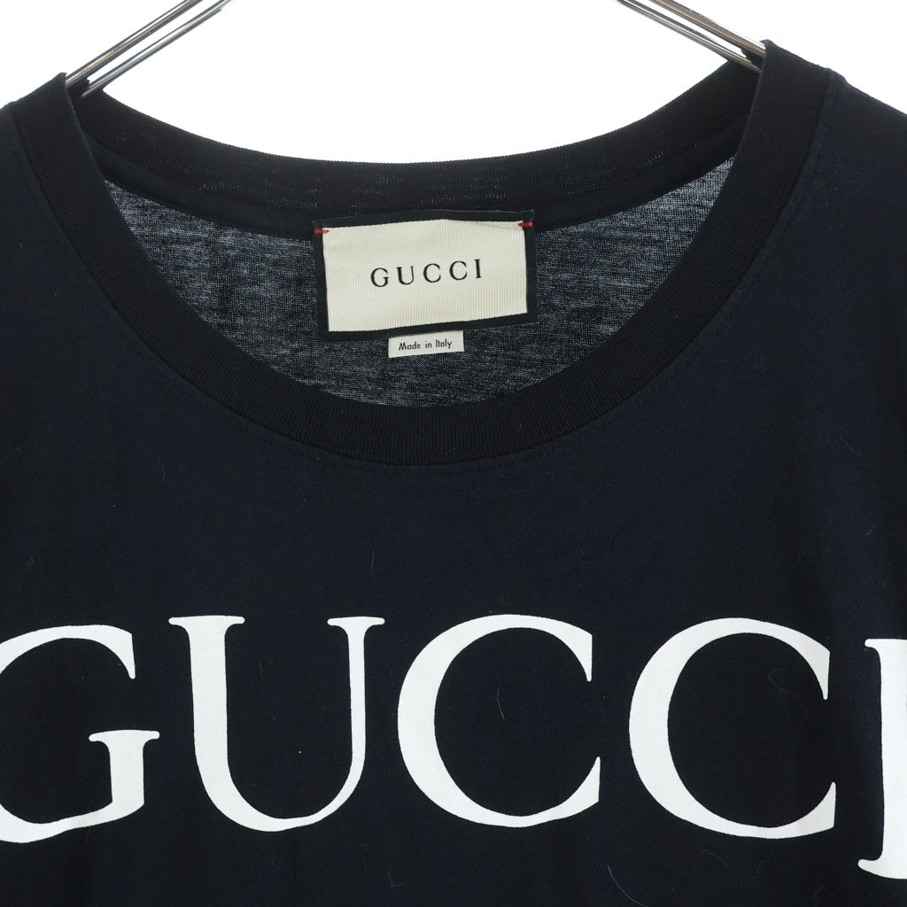 GUCCI(グッチ) インターロッキング プリント 半袖 カットソー Tシャツ ブラック 493117-X3Q35