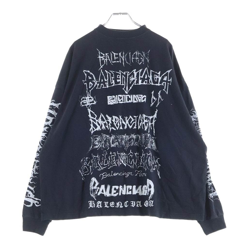 BALENCIAGA(バレンシアガ) 24SS Metal Logo Print Long Sleeve Tee ロング スリーブ Tシャツ 長袖カットソー ホワイト 699191 TPV02