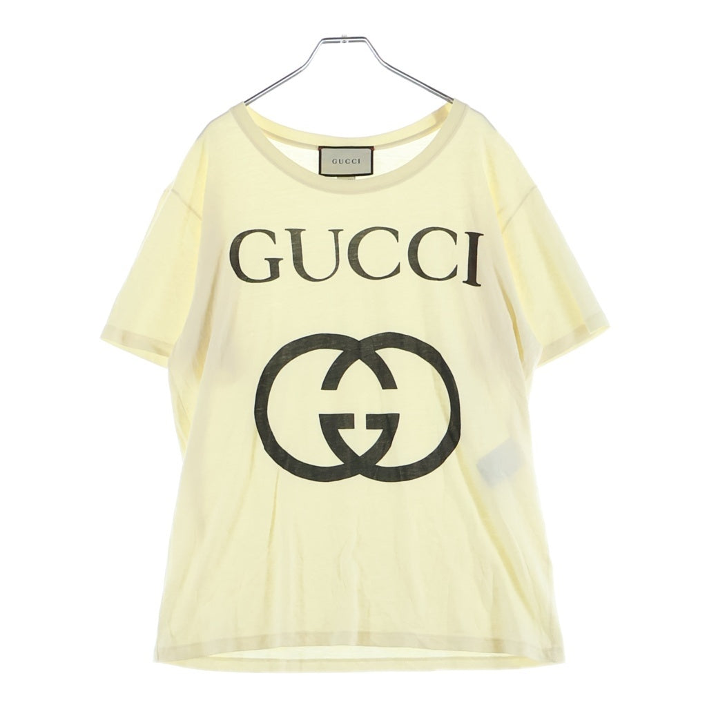 GUCCI(グッチ) インターロッキング プリント 半袖 カットソー Tシャツ アイボリー 493117-X3Q35