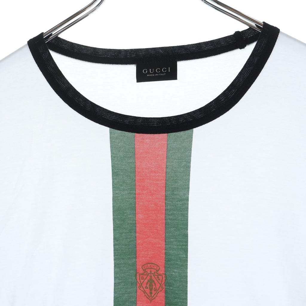 GUCCI(グッチ) コットン ジャージー ロゴプリント 半袖 カットソー Tシャツ ホワイト 872487 XJHYA