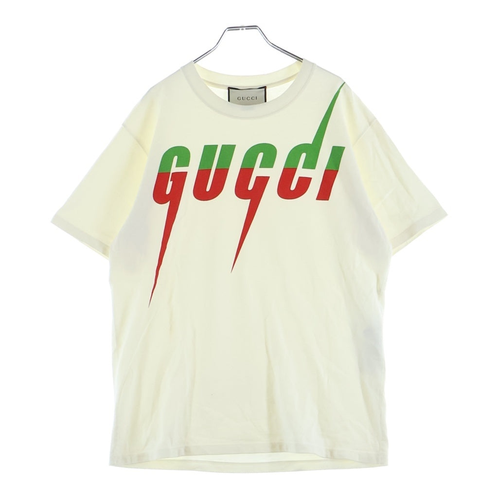GUCCI(グッチ) ブレードロゴプリント 半袖 カットソー Tシャツ アイボリー