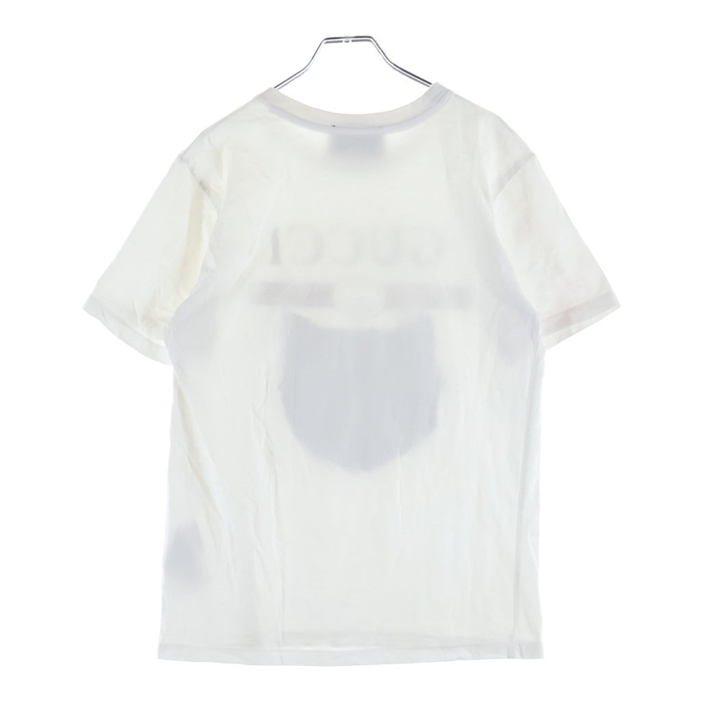 GUCCI(グッチ) ミスティック キャット グッチロゴ ウォッシュドオーバーサイズ 半袖 カットソー Tシャツ ホワイト