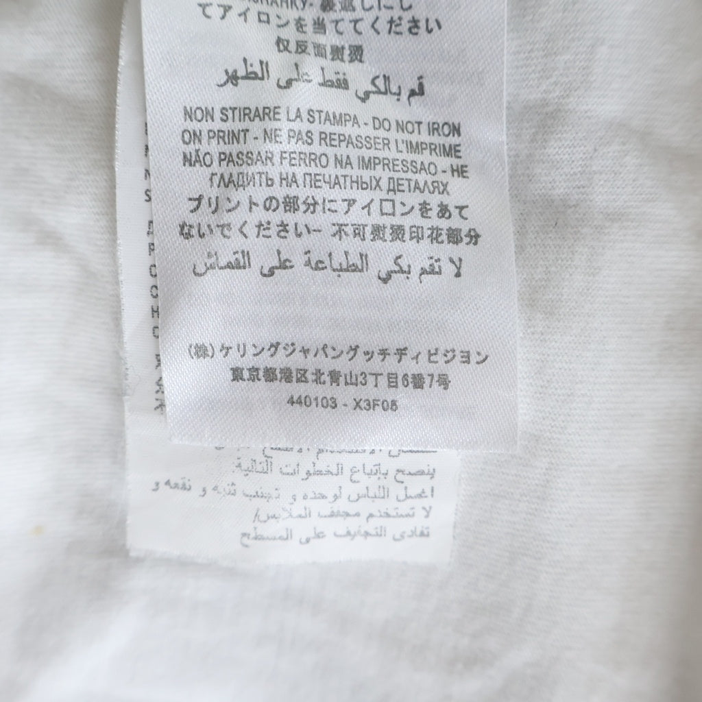 GUCCI(グッチ) ミスティック キャット グッチロゴ ウォッシュドオーバーサイズ 半袖 カットソー Tシャツ ホワイト