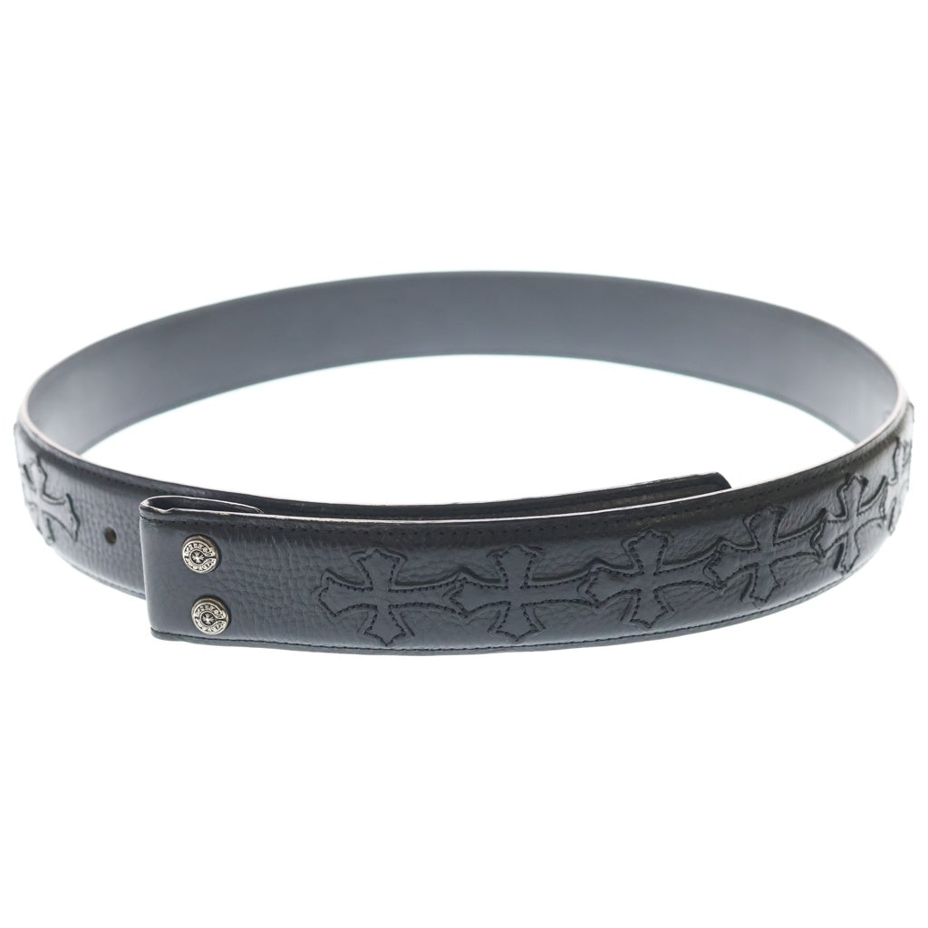 CHROME HEARTS(クロムハーツ) 1.5 STRAP CEMETERY 1.5inch セメタリークロスパッチ レザーベルト ブラック