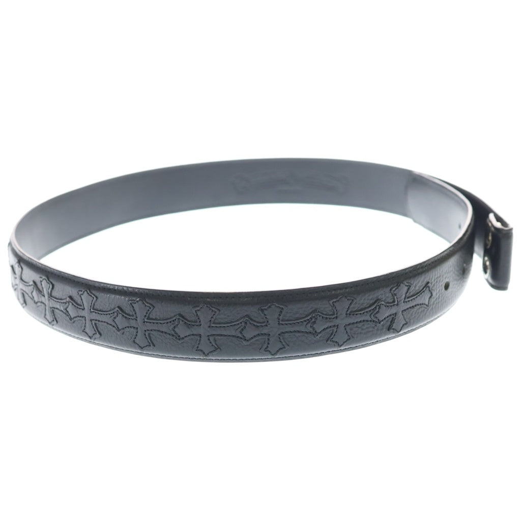CHROME HEARTS(クロムハーツ) 1.5 STRAP CEMETERY 1.5inch セメタリークロスパッチ レザーベルト ブラック