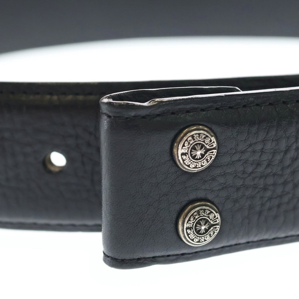 CHROME HEARTS(クロムハーツ) 1.5 STRAP CEMETERY 1.5inch セメタリークロスパッチ レザーベルト ブラック